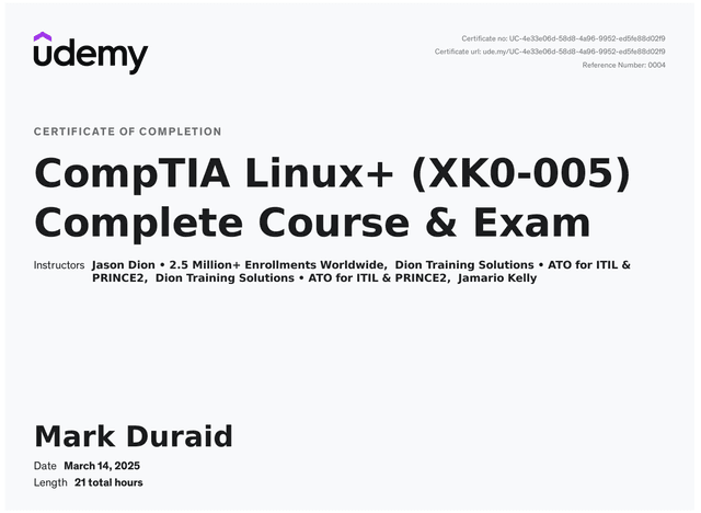 CompTIA Linux+ March 2025