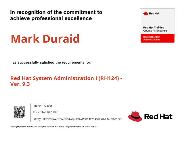 Red Hat System Administration I (RH124) March 2025