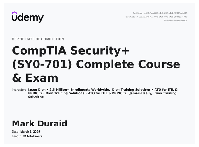 CompTIA Security+ March 2025